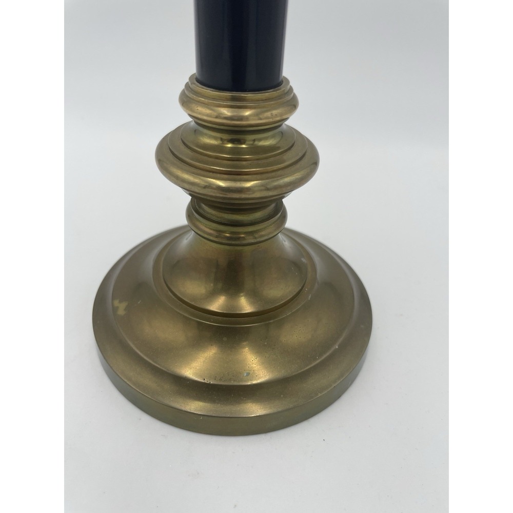 10in Vintage Mid Century Modern  Brass & Black Enamel‎ Taper Candle Stick Holder - Picture 4 of 8